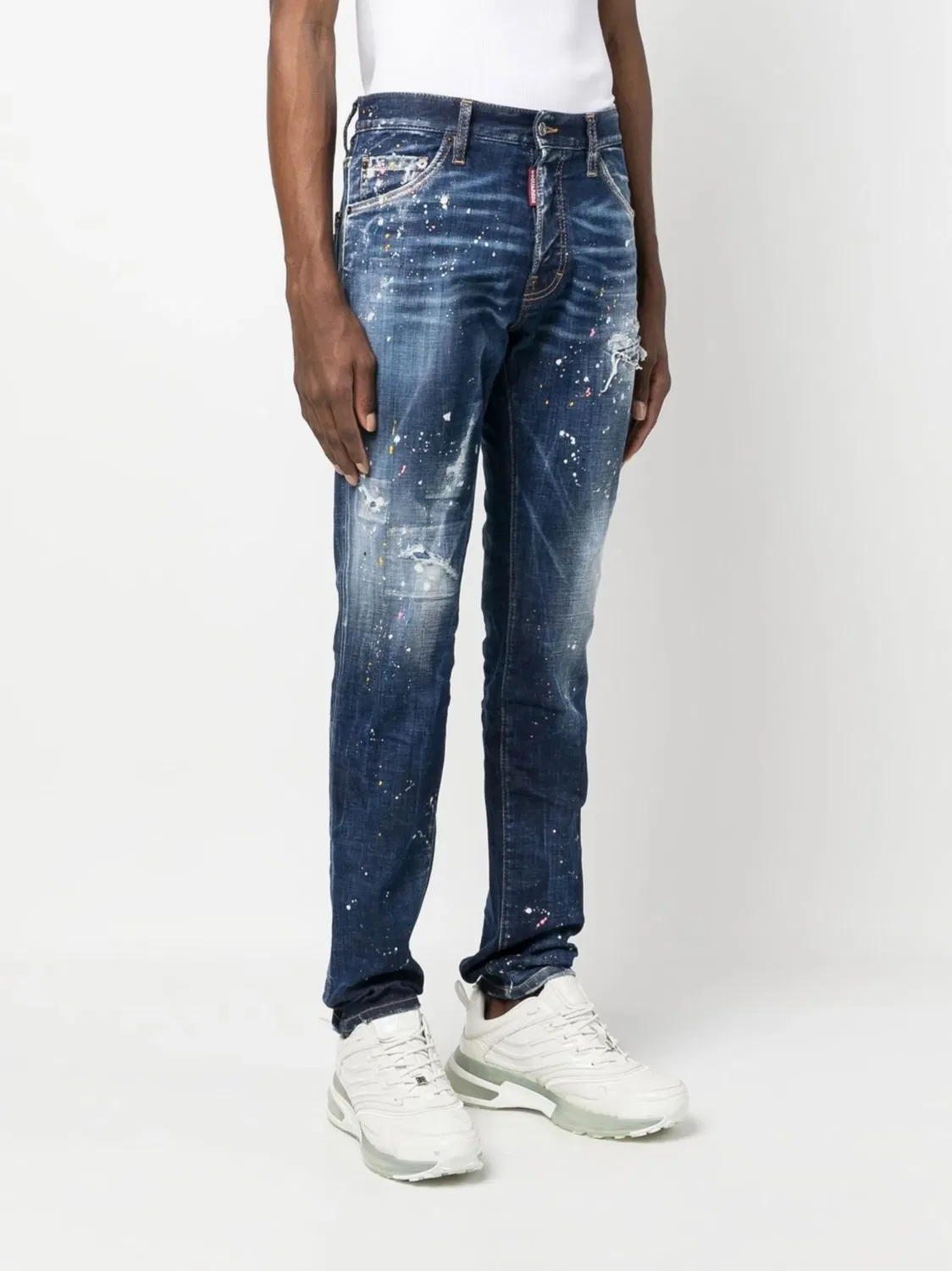 Джинсы Twimphony с эффектом кисточек DSQUARED2, синий — фото 4