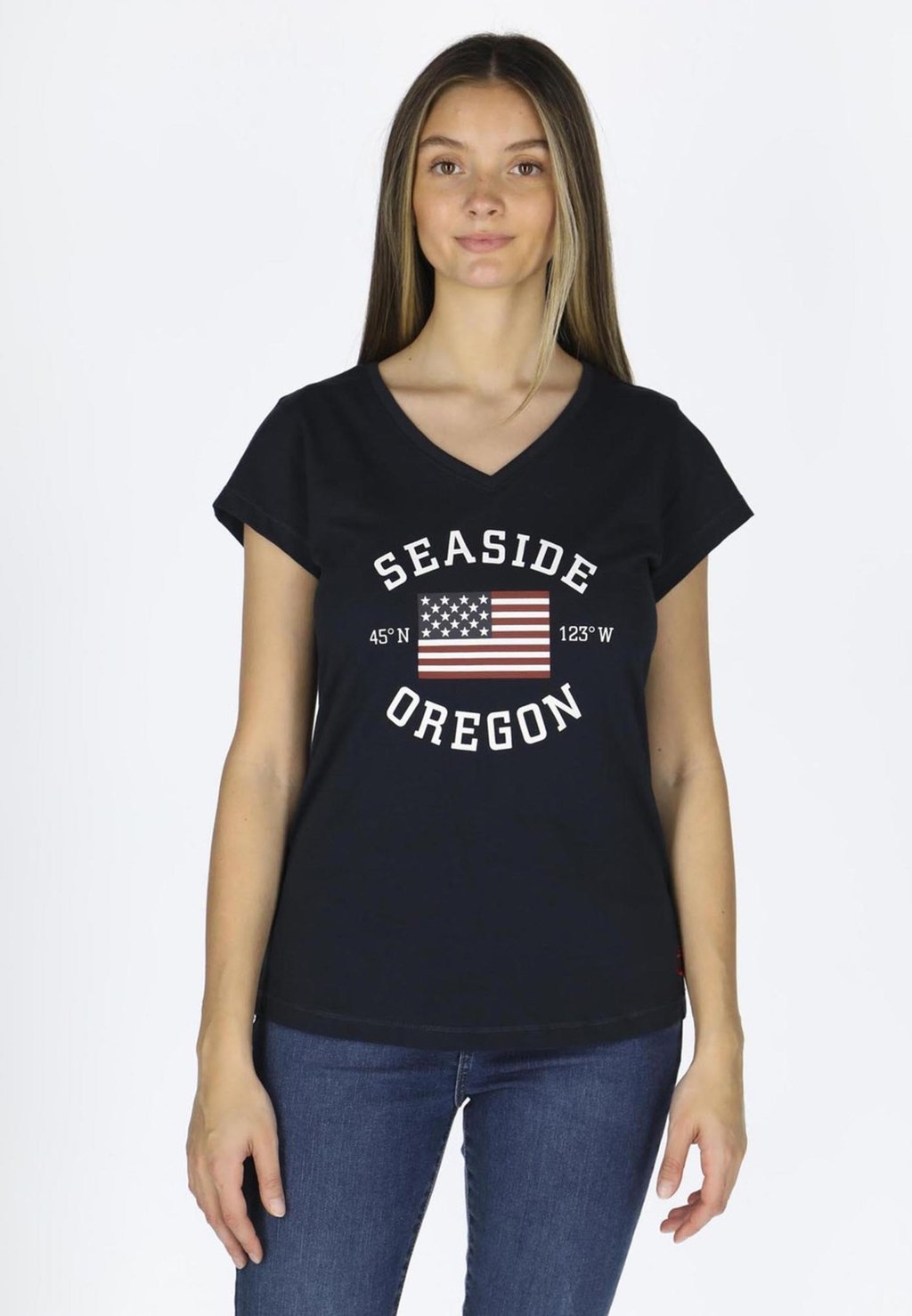 

Футболка с принтом OREGON TEE W Seaside, темно-синий
