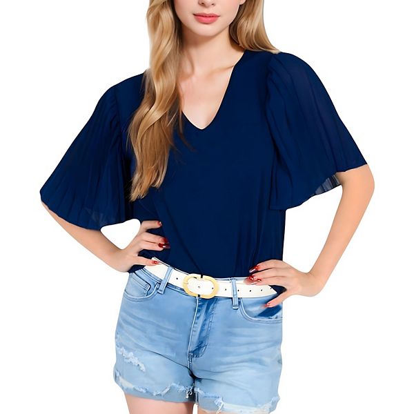 

Женская блузка с v-образным вырезом и расклешенными рукавами Anna-Kaci, Navy