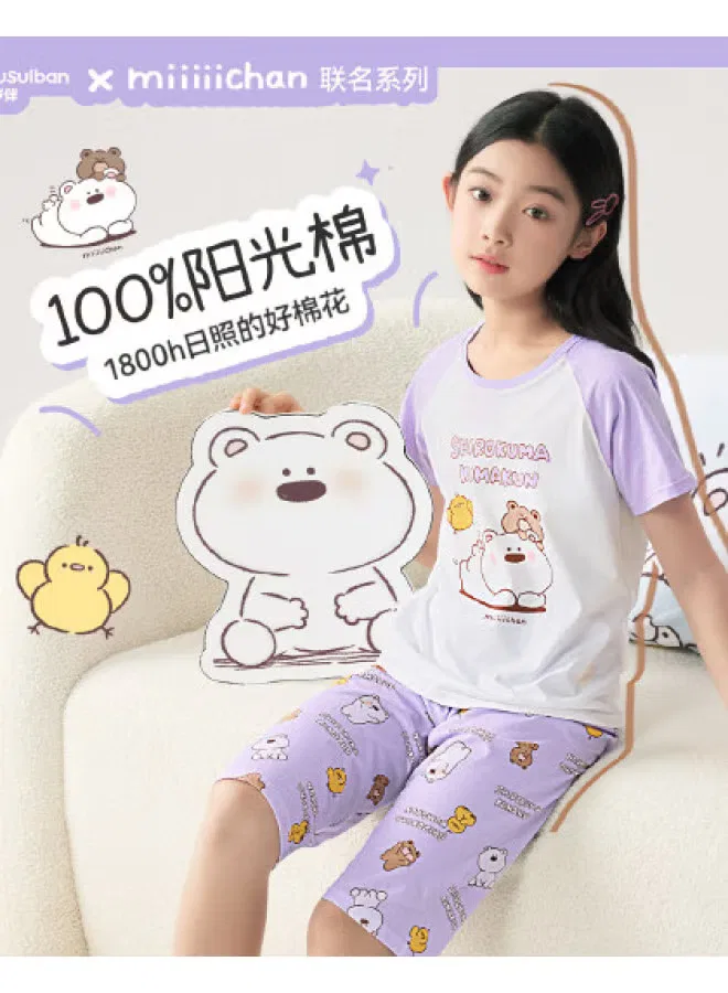 Комплект домашней одежды с коротким рукавом и укороченными штанами Miiiiichan Long Time Companion, фиолетовый