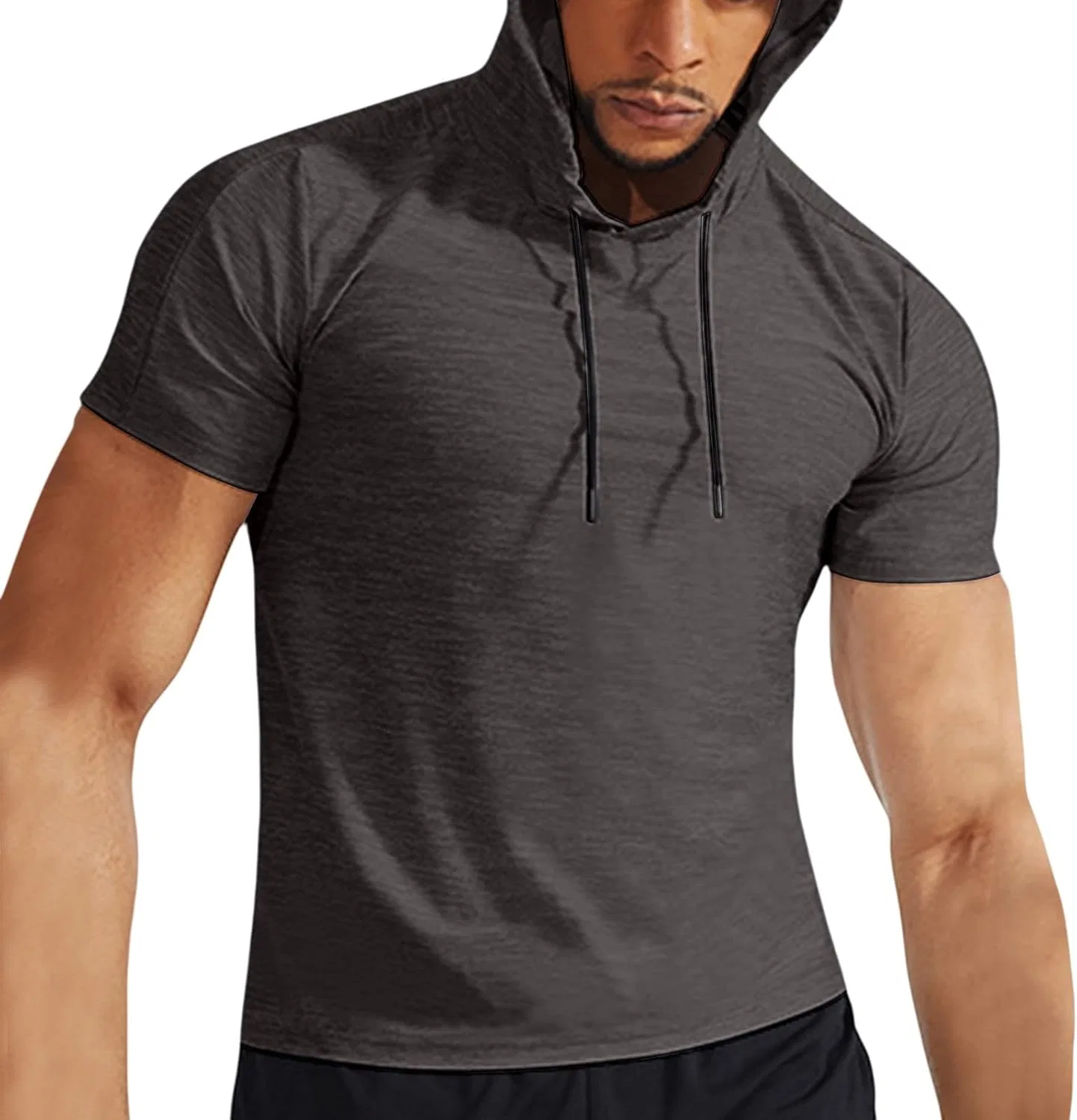 Мужская спортивная футболка с капюшоном Athletic Workout, Dark Gray — фото 2