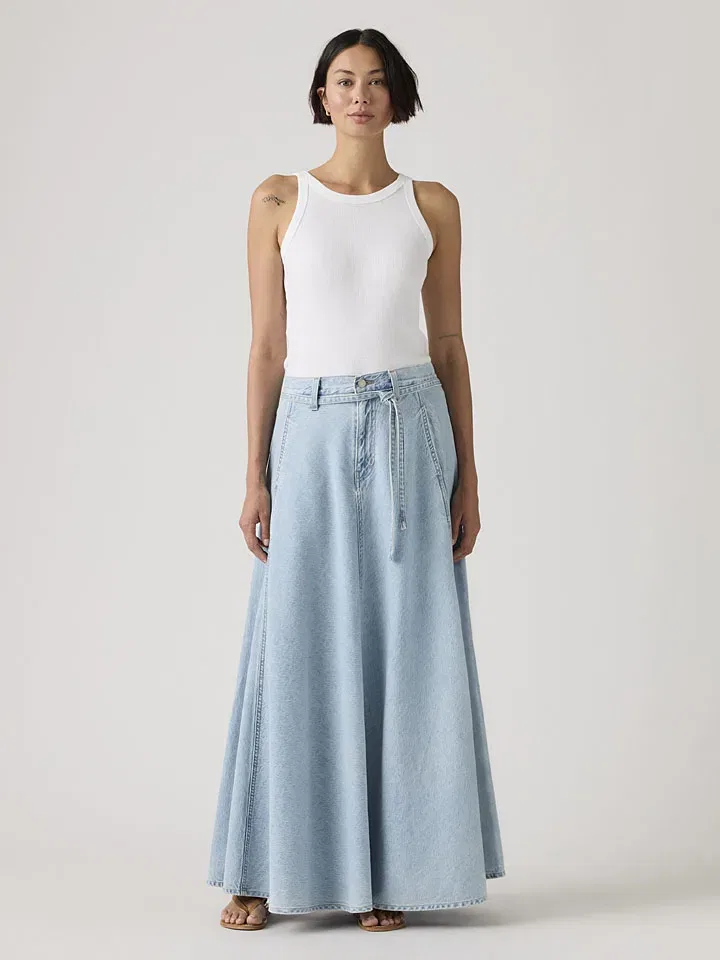Женская расклешенная джинсовая юбка Levi's, Light Blue — фото 2