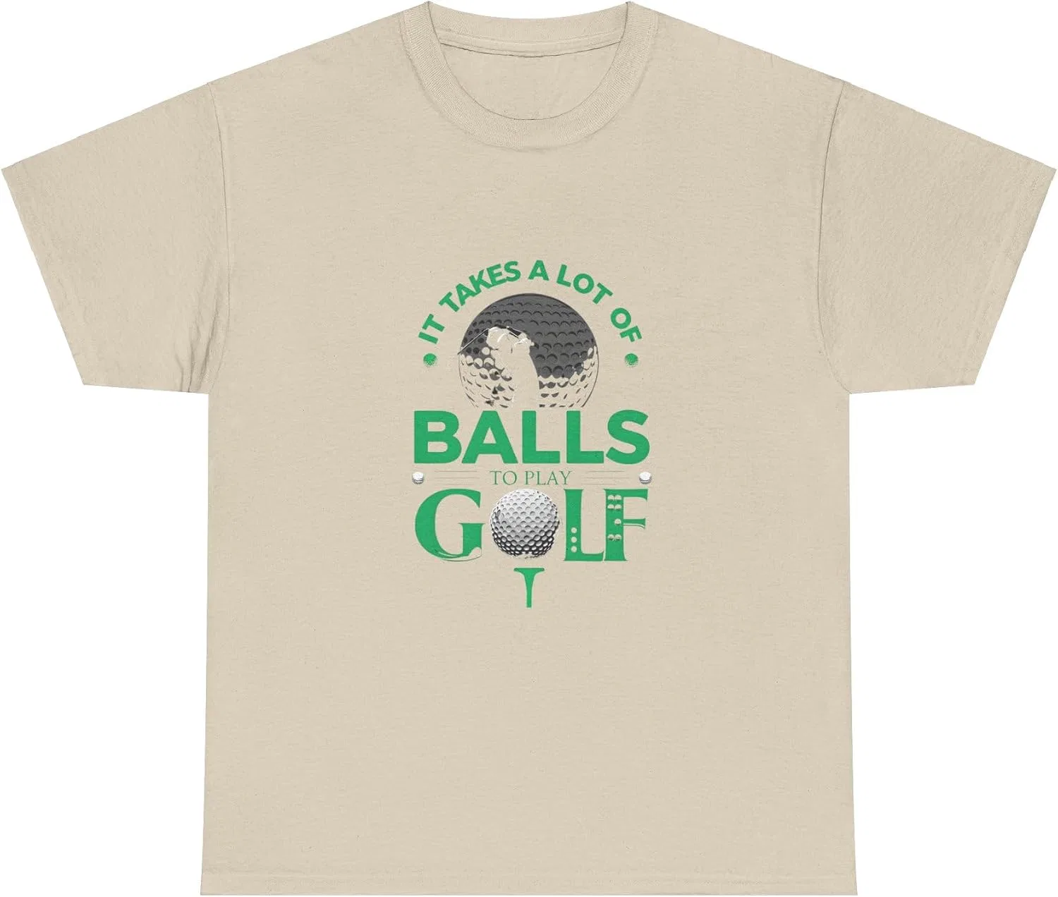 Футболка с принтом 'It Takes A Lot of Balls to Play Golf' Gildan 5000, Sand