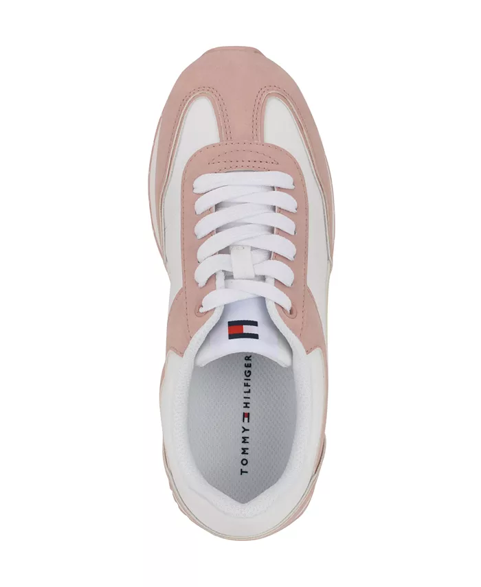 Женские модные кроссовки Marjel на шнуровке Tommy Hilfiger, розовый — фото 4