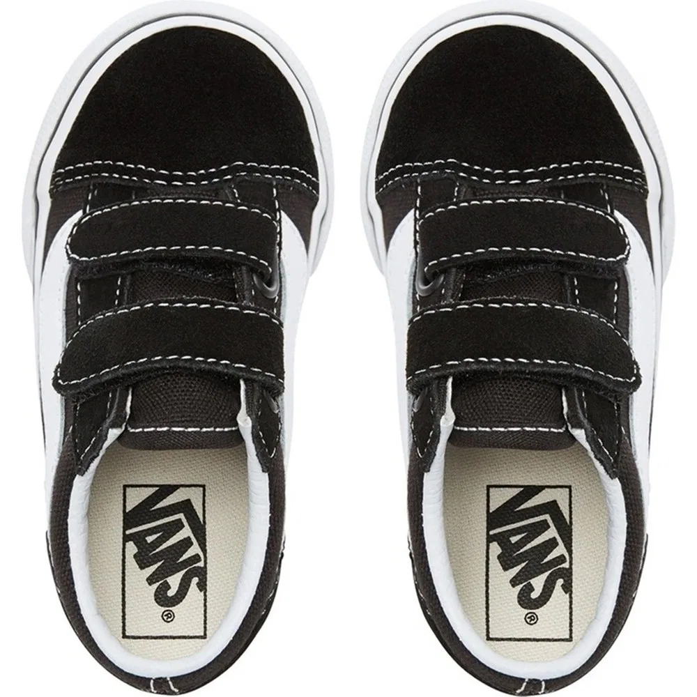 Детские кроссовки с шнуровкой на плоской подошве Old Skool Vans — фото 2