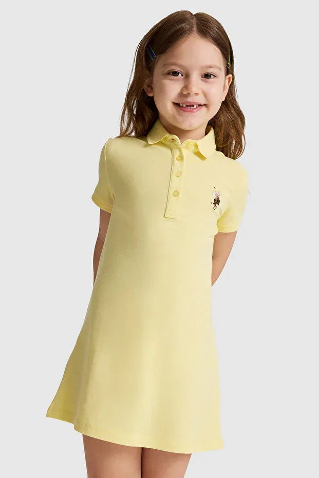 Детское платье для девочек вязаное U.S. Polo Assn., Light Yellow — фото 4