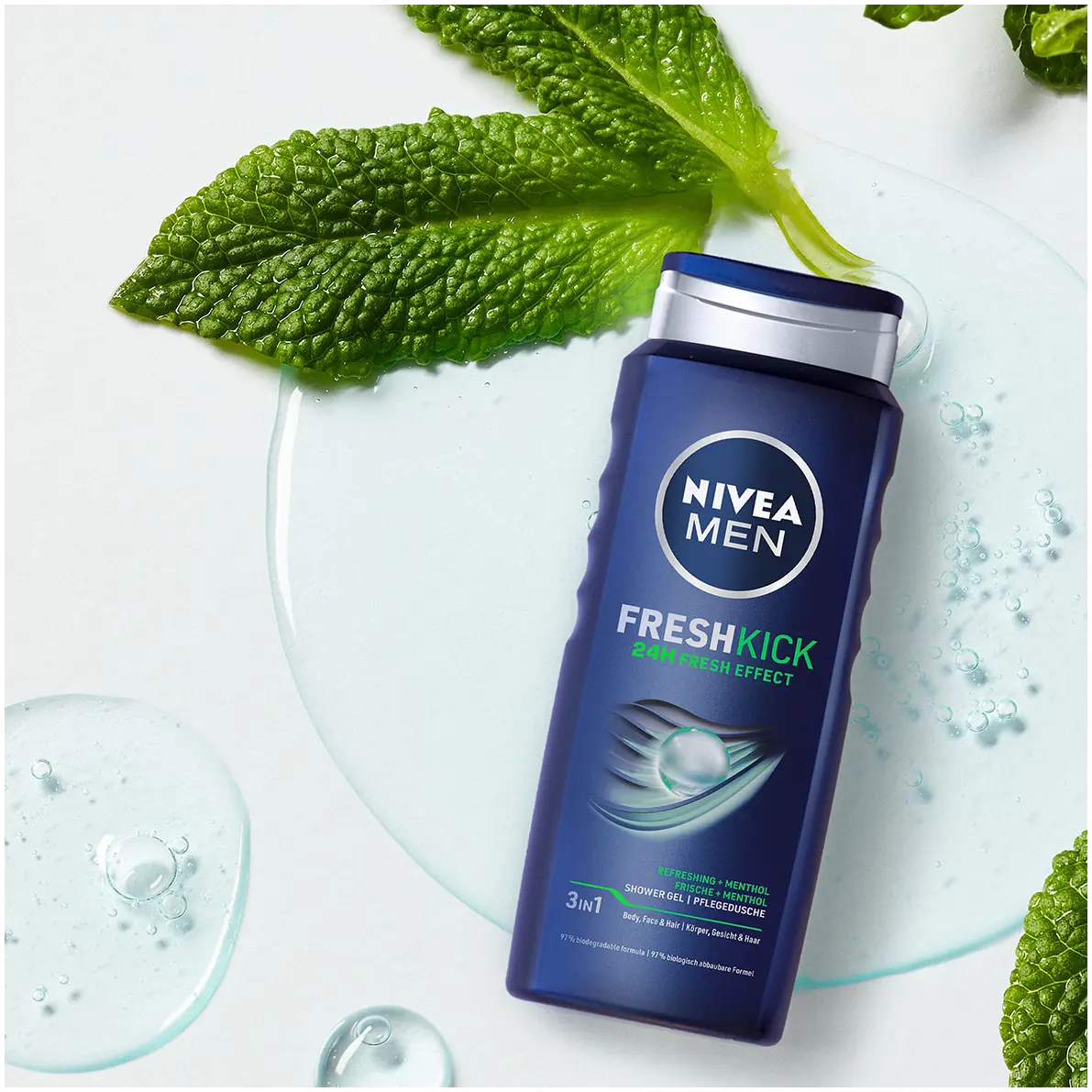 Nivea MEN Fresh Kick освежающий гель для душа для мужчин, 500 мл — фото 3