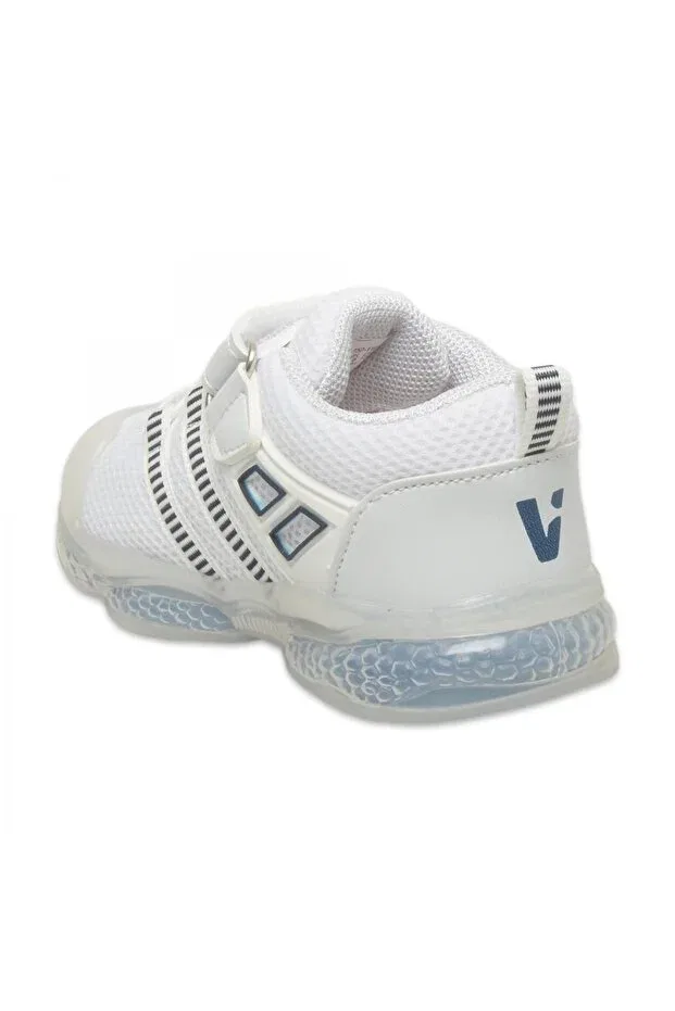 Детские спортивные кроссовки для девочек светящиеся Orante Bebe Vicco, 1101 White/Navy Blue — фото 4