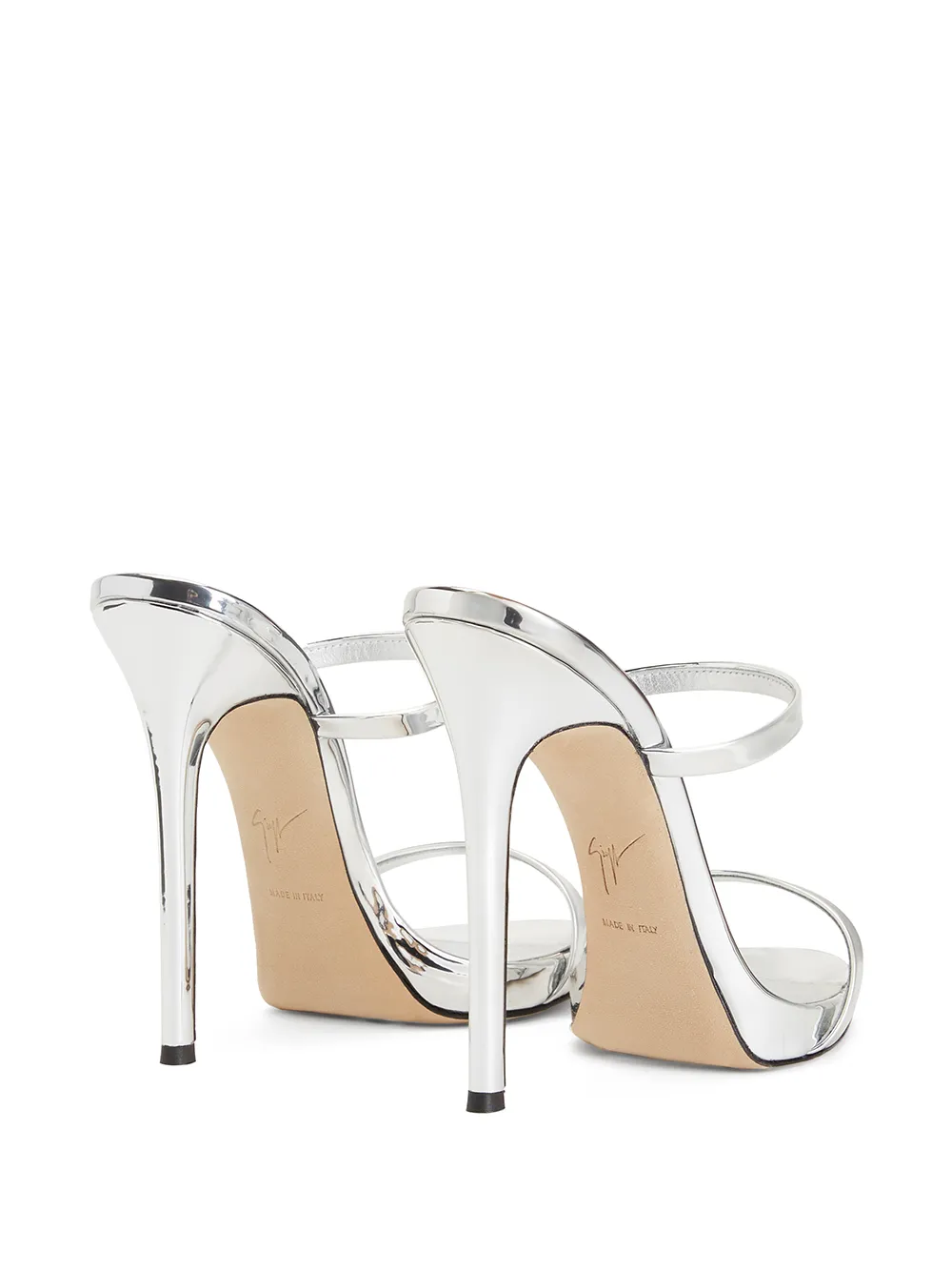 Босоножки Darsey с эффектом металлик Giuseppe Zanotti, серебяный — фото 3