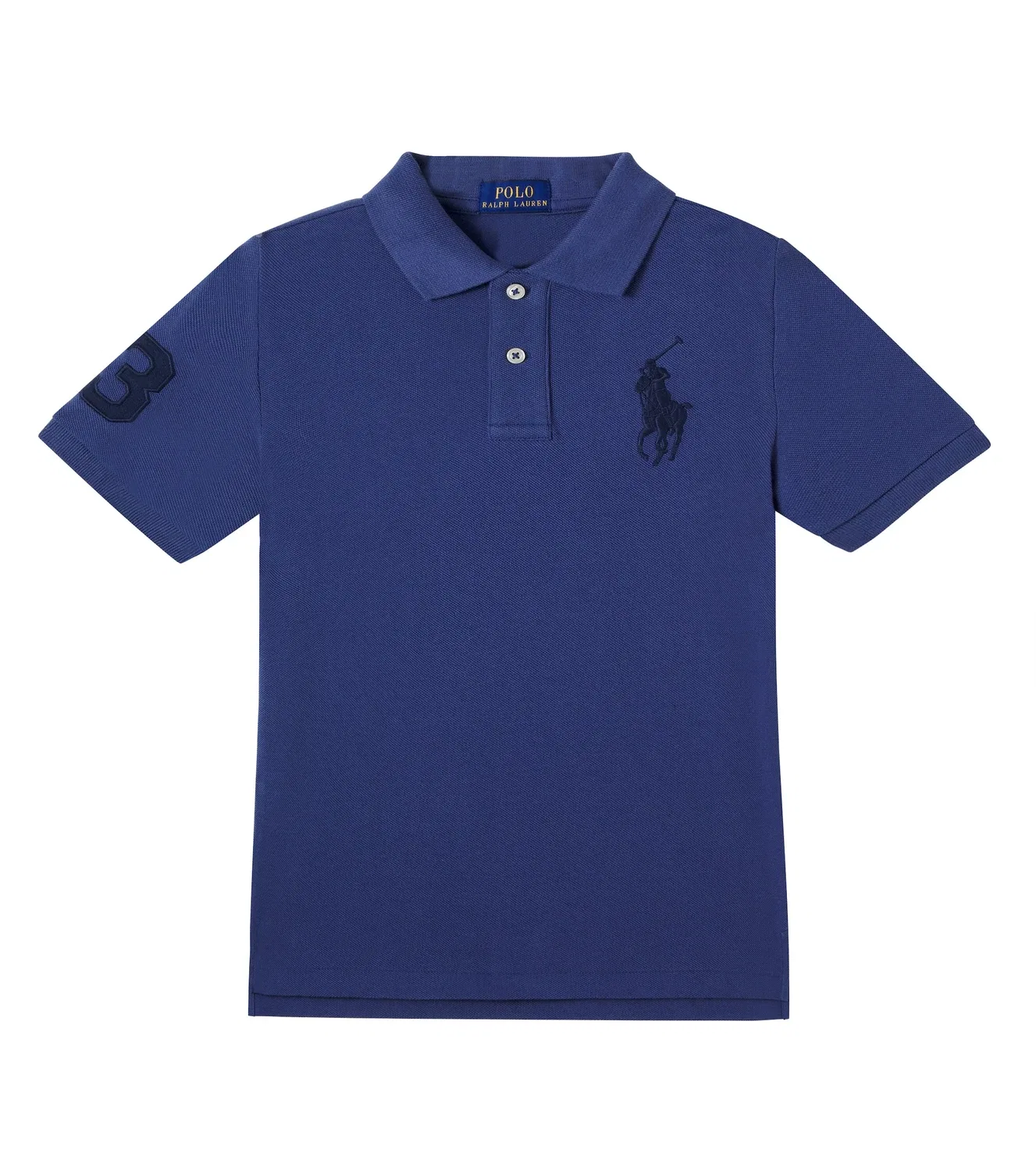 Поло из пике с воротником поло Polo Ralph Lauren Kids, синий