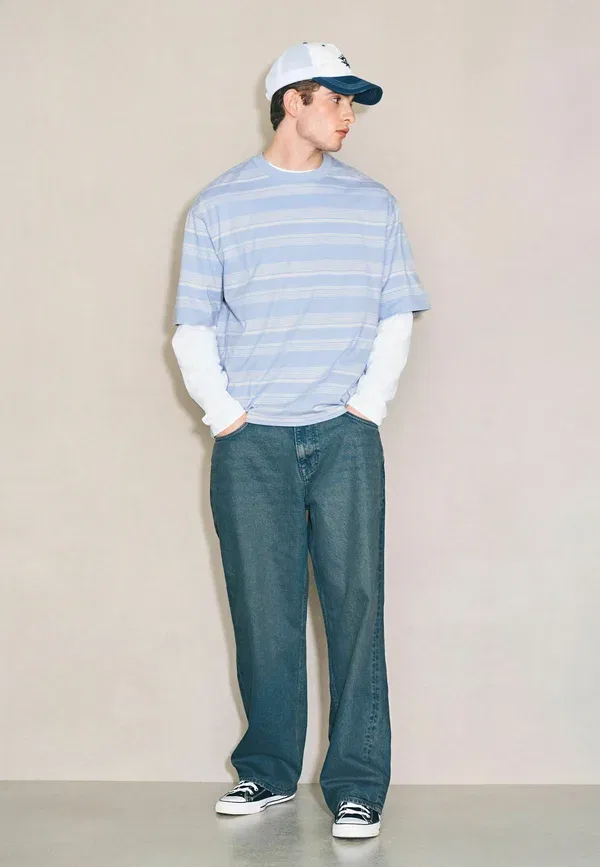 Футболка хлопковая Regular fit - horizontal striped edit t-shirt - print t-shirt, Next, синий — фото 4