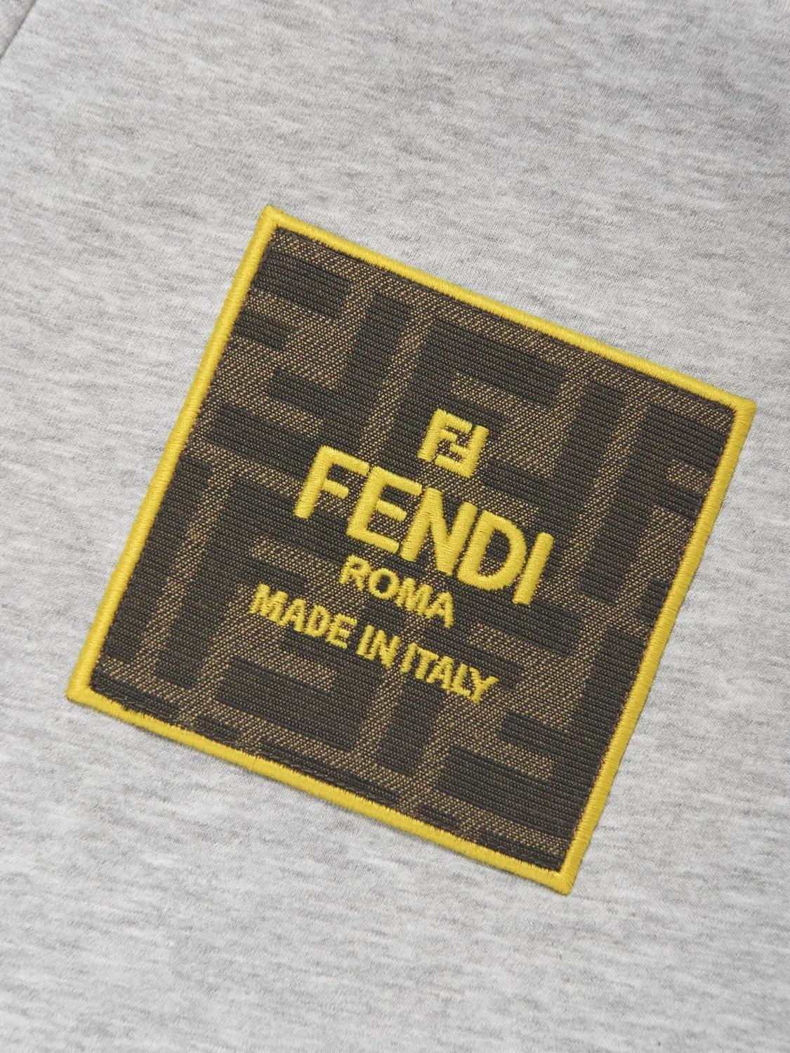 Шорты с логотипом из хлопка FENDI, серый — фото 2