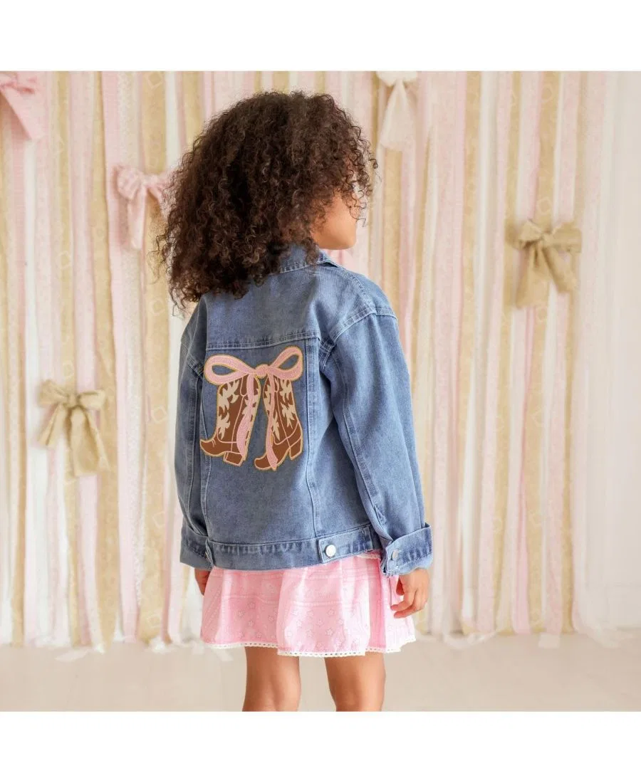 Джинсовая куртка с принтом в стиле вестерн Cowgirl Cutie Patch Sweet Wink, Denim — фото 4