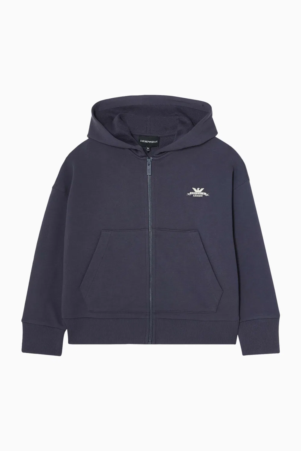 Худи на молнии хлопковое Emporio Armani, фиолетовый