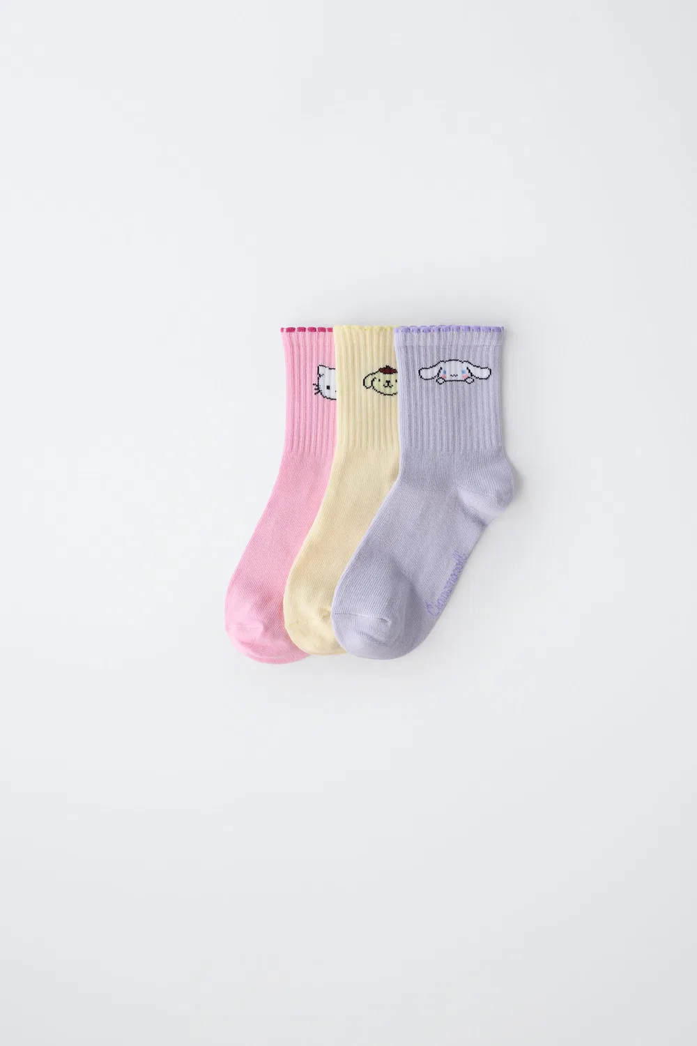 Набор из 3 носков средней высоты с изображением Hello Kitty и друзей Sanrio ZARA, Multicoloured
