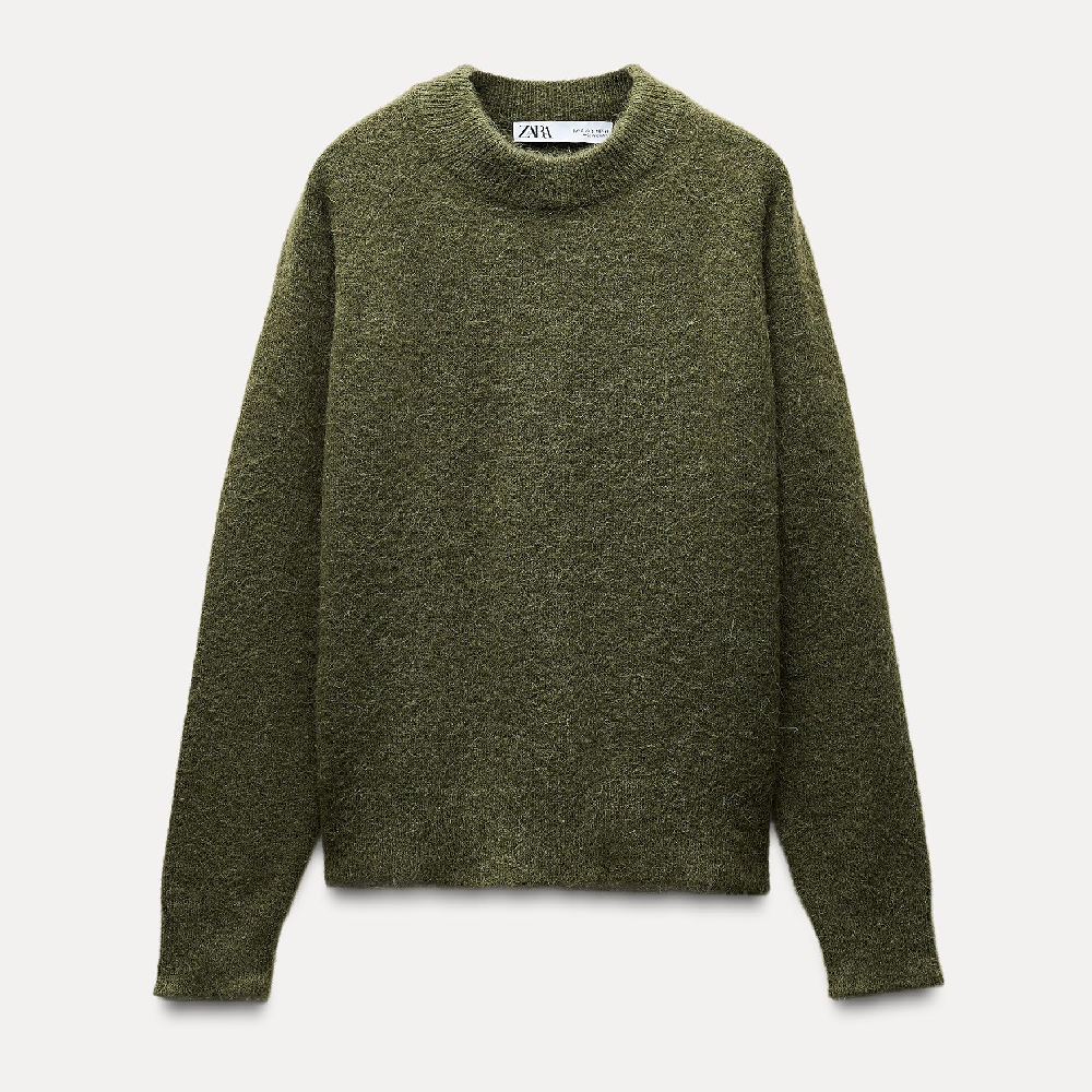 

Свитер Zara Plain Knit, хаки