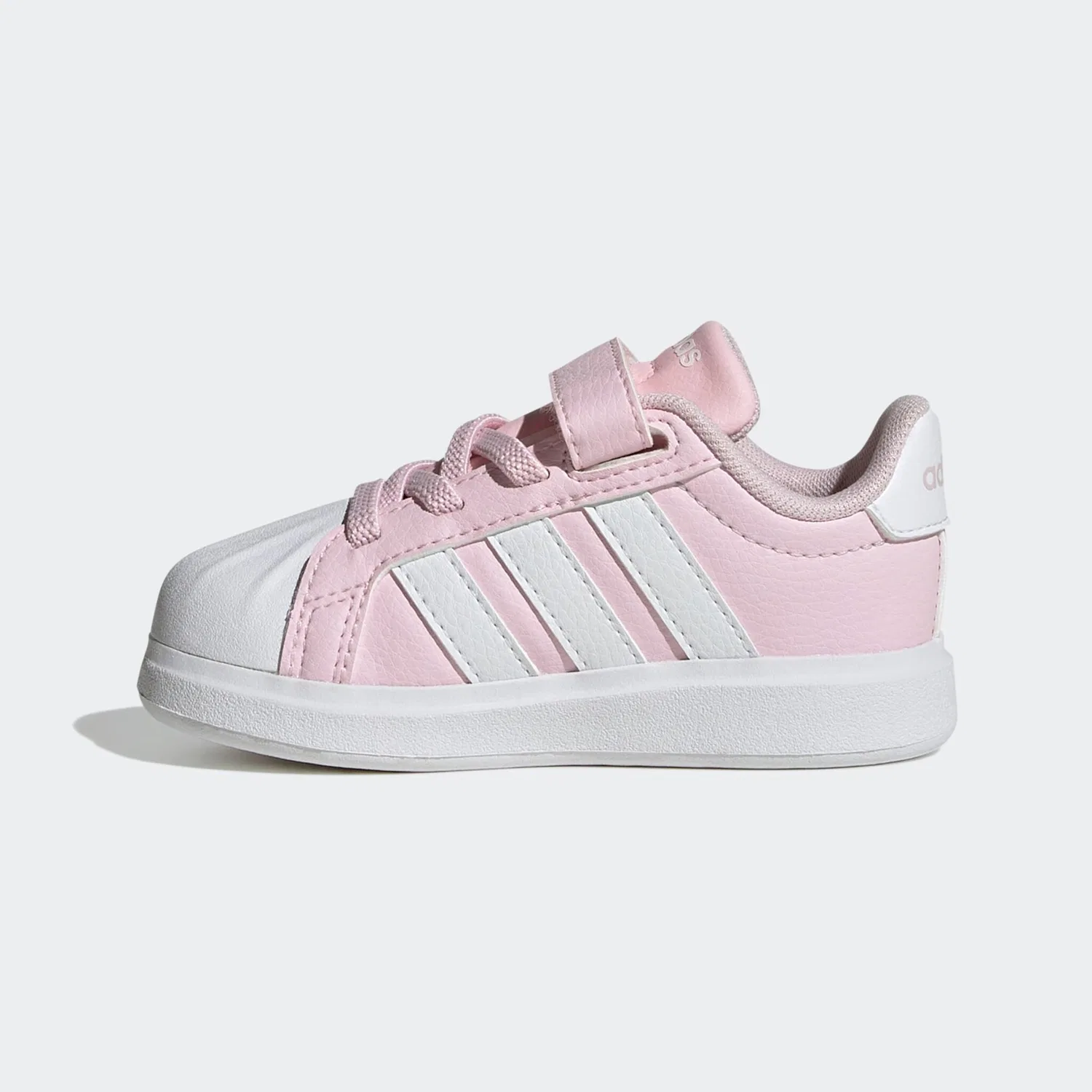 Детские кроссовки с мыском из резины Adidas Sportswear, Clear Pink/White/Grey — фото 3