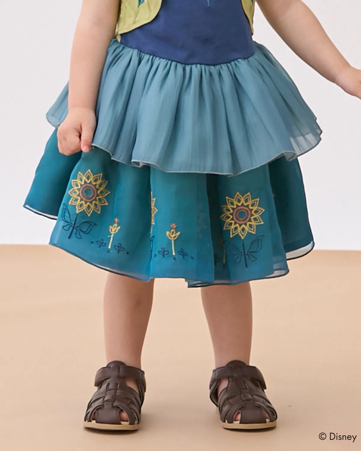 Детская юбка-пачка с вышивкой, модель Disney, petit main, Turquoise Blue — фото 4