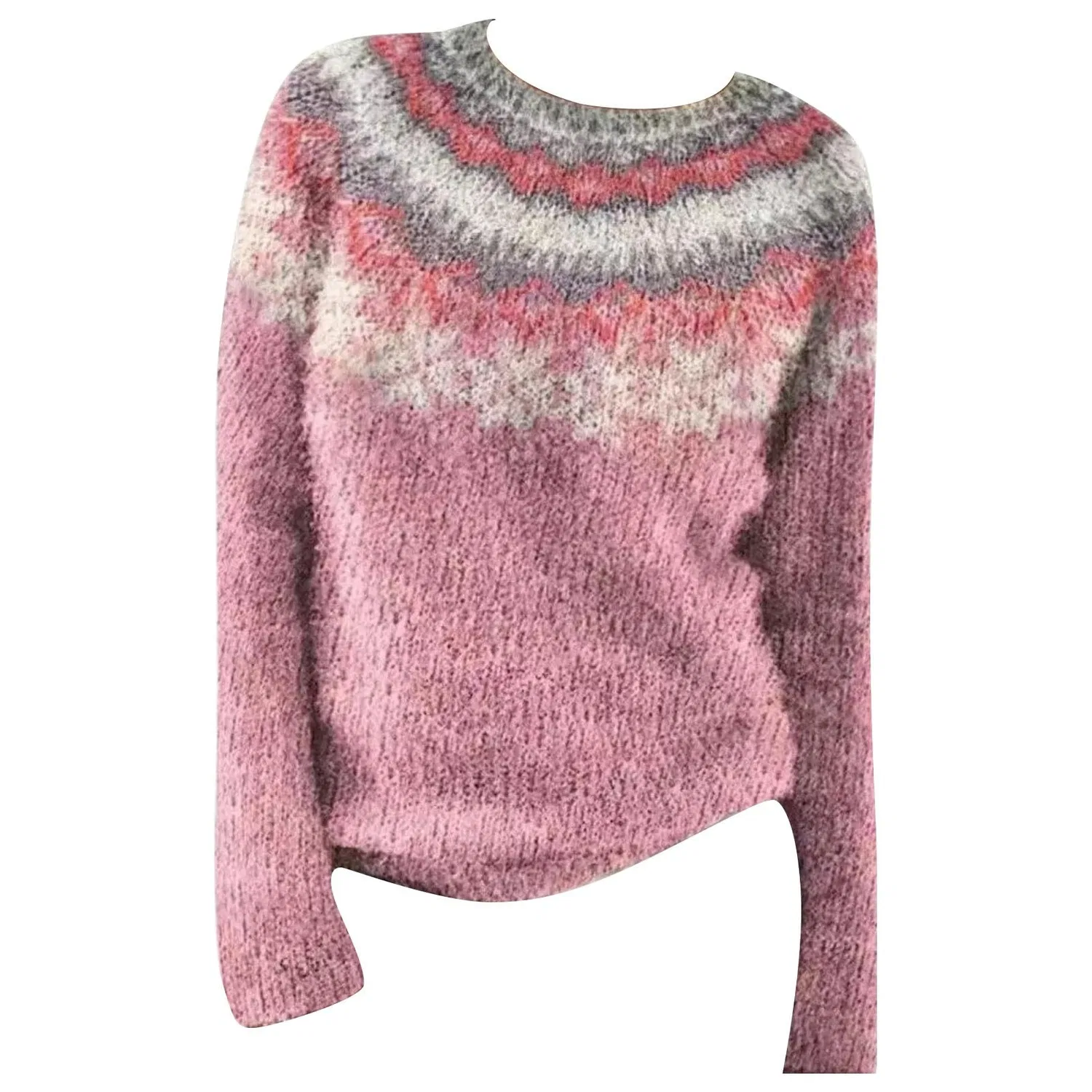 Женский свитер с жаккардовым узором Irish Sweater, Small Pink — фото 3