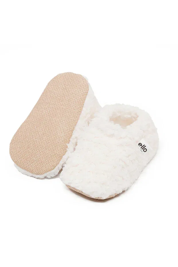 Детские тапочки для новорожденных органические Teddy Ella Bonna, Off White — фото 4
