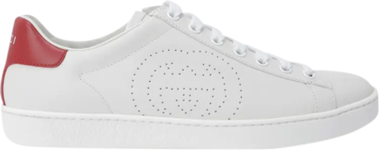 Кроссовки Gucci Wmns Ace Interlocking G - White Red, белый