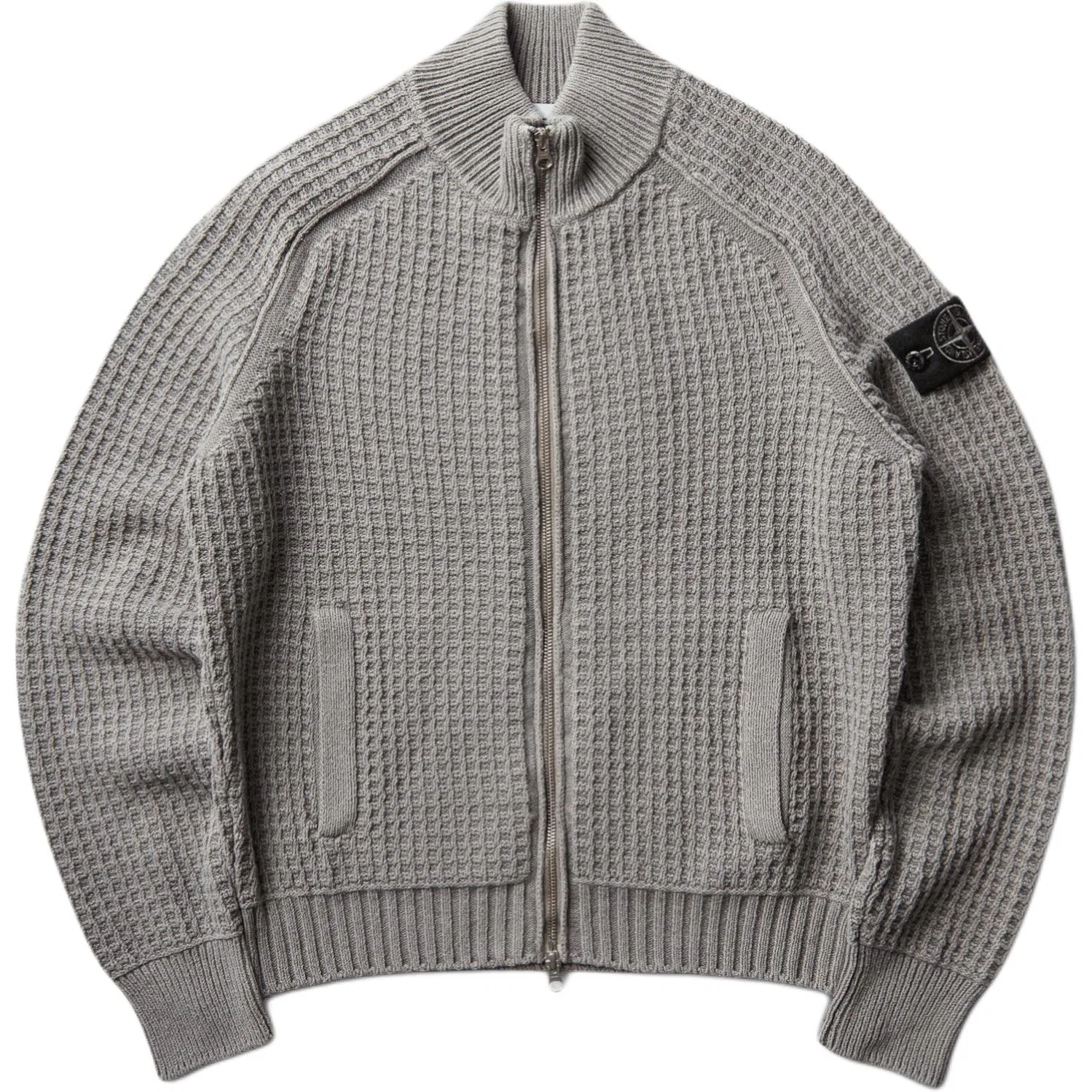 Мужской свитер с воротником-стойкой серый STONE ISLAND, Gray