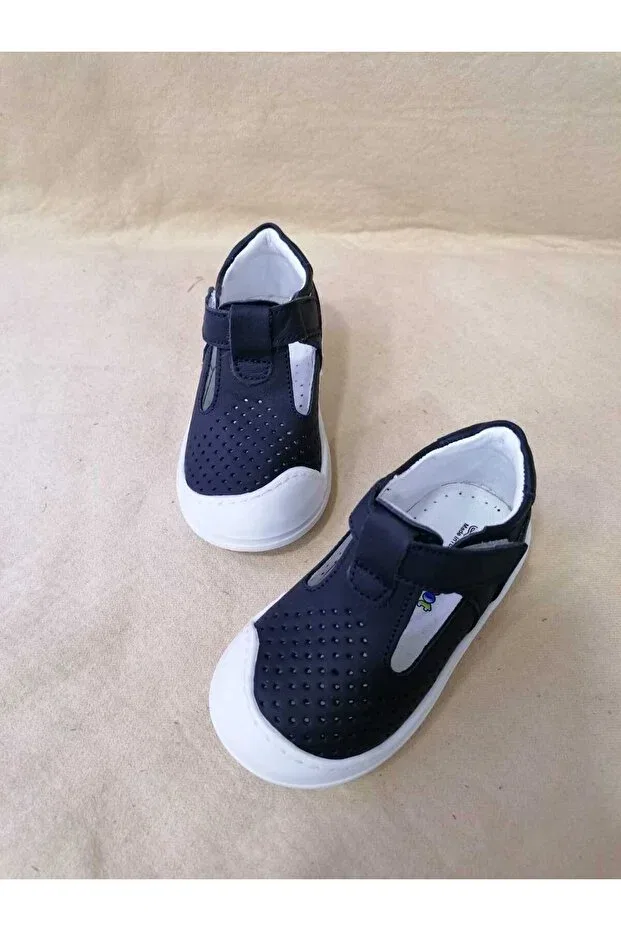 Детские туфли для мальчиков перфорированные Özgür Kids, Navy Blue — фото 3