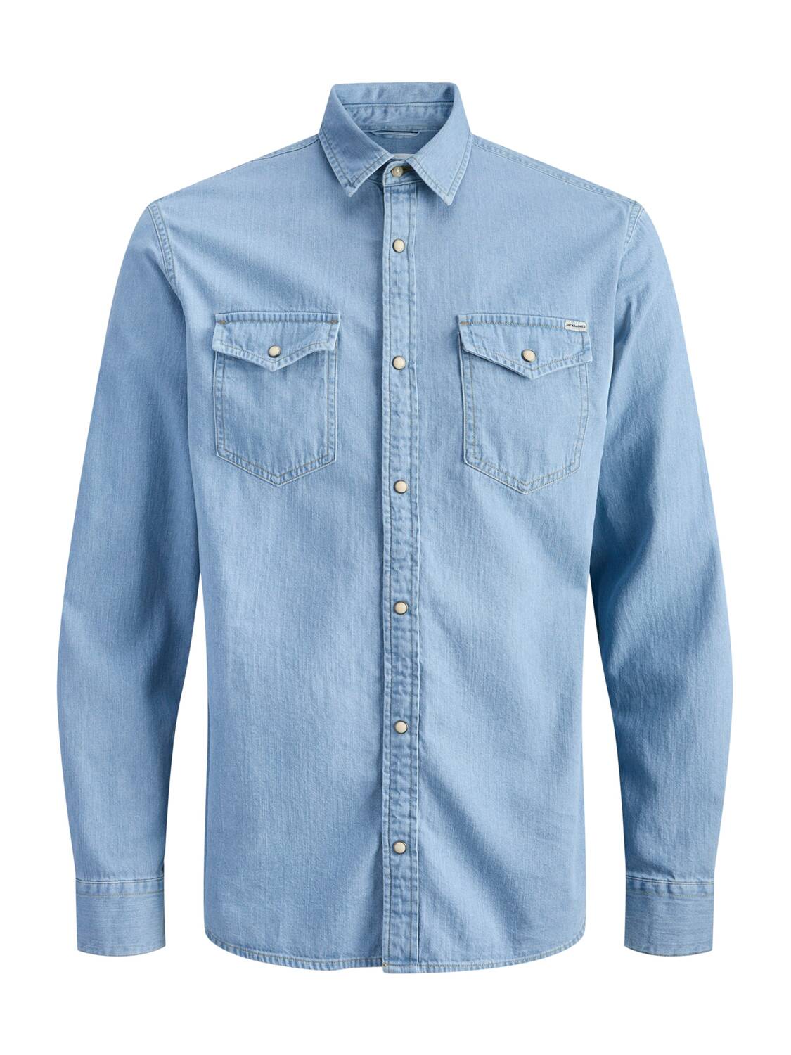 

JACK & JONES Рубашка на пуговицах 'JJESHERIDAN' синего денима Regular fit