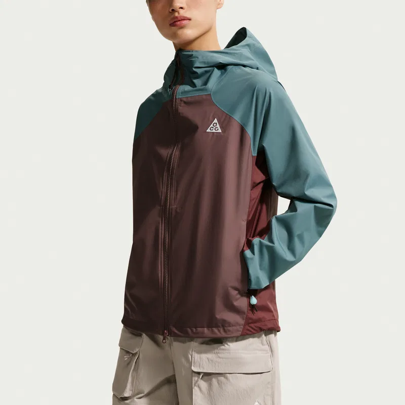 Женская куртка с капюшоном Nike, Tan/Turquoise — фото 4