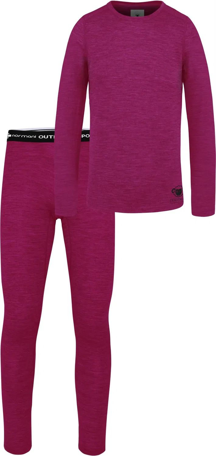 Комплект термобелья детский из мериносовой шерсти Normani Outdoor Sports, фуксия
