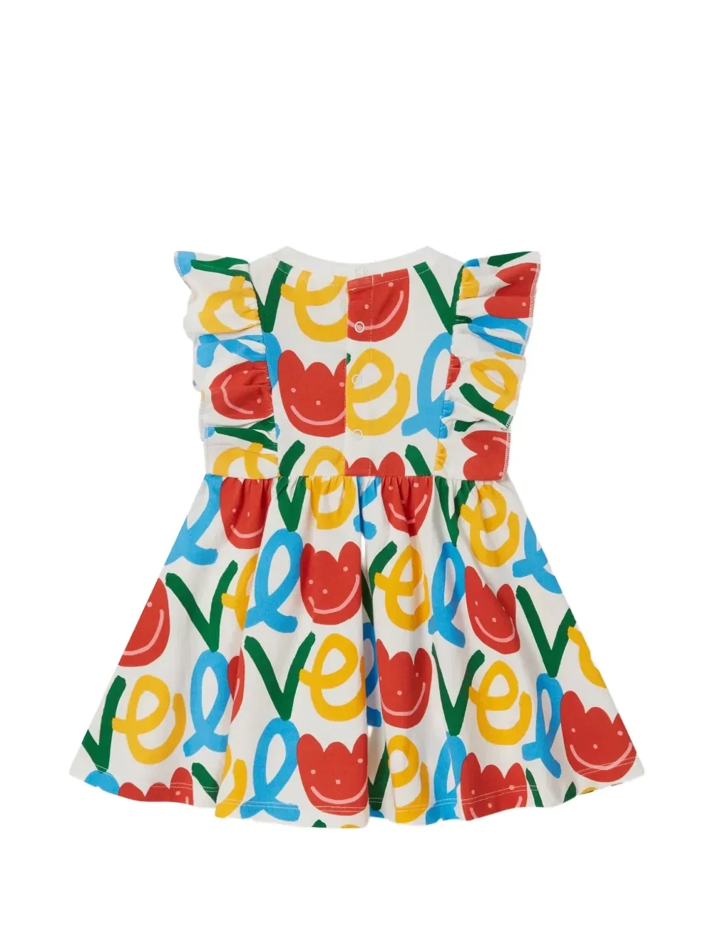 Платье с оборками и графическим принтом Stella McCartney Kids, белый — фото 2