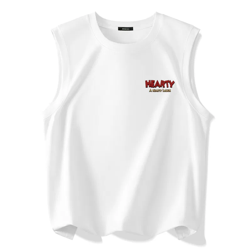 Детский топ-майка без рукавов MINISO, Black (With Hearty Chest Logo) — фото 3