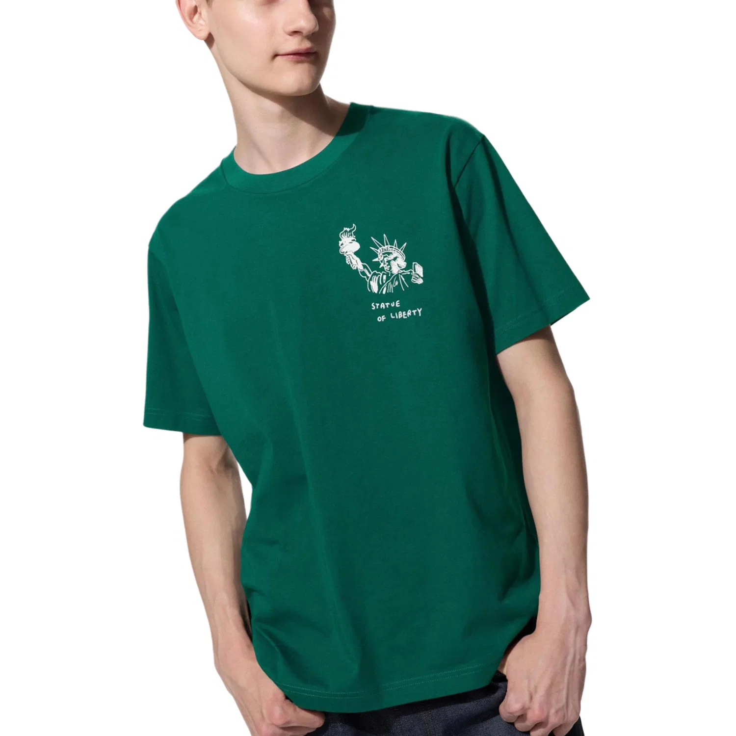 Детская футболка с принтом Jason Polan UNIQLO, Dark Green — фото 4