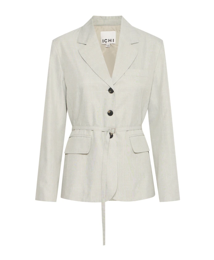 

Элегантный блейзер цвета лондонского тумана меланж Ichi, белый
