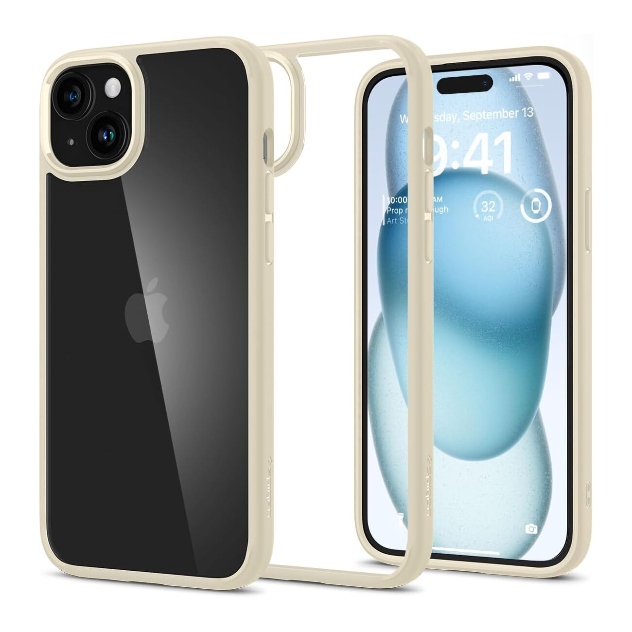 

Чехол Spigen Ultra Hybrid для iPhone 15, Mute Beige, Прозрачный, Чехол Spigen Ultra Hybrid для iPhone 15, Mute Beige