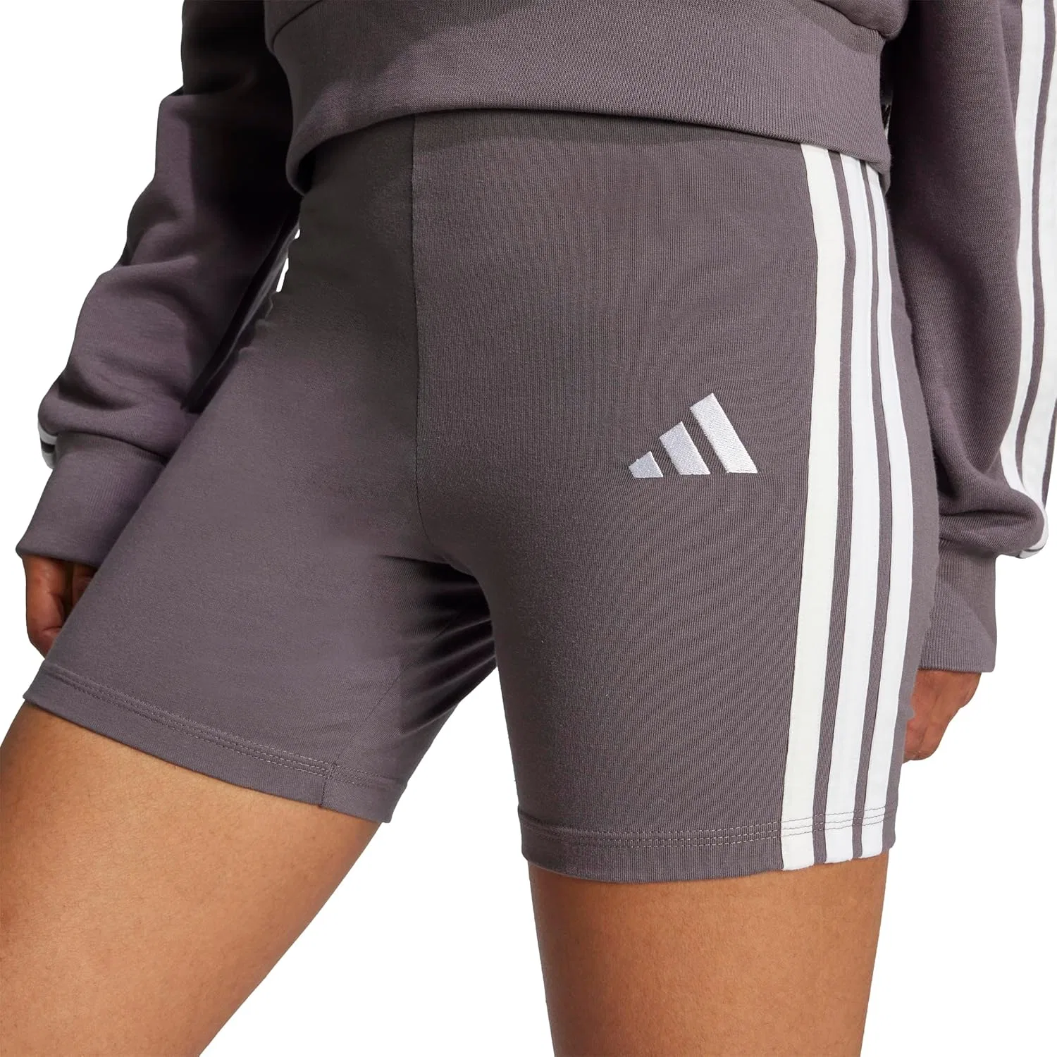 Женские велосипедки adidas Essentials с 3 полосками, серые — фото 4