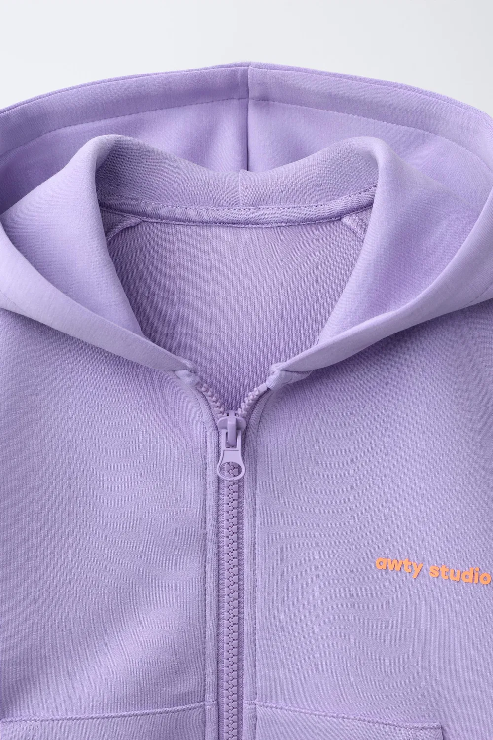 Спортивная толстовка на молнии с тисненым слоганом ZARA, Mauve — фото 3