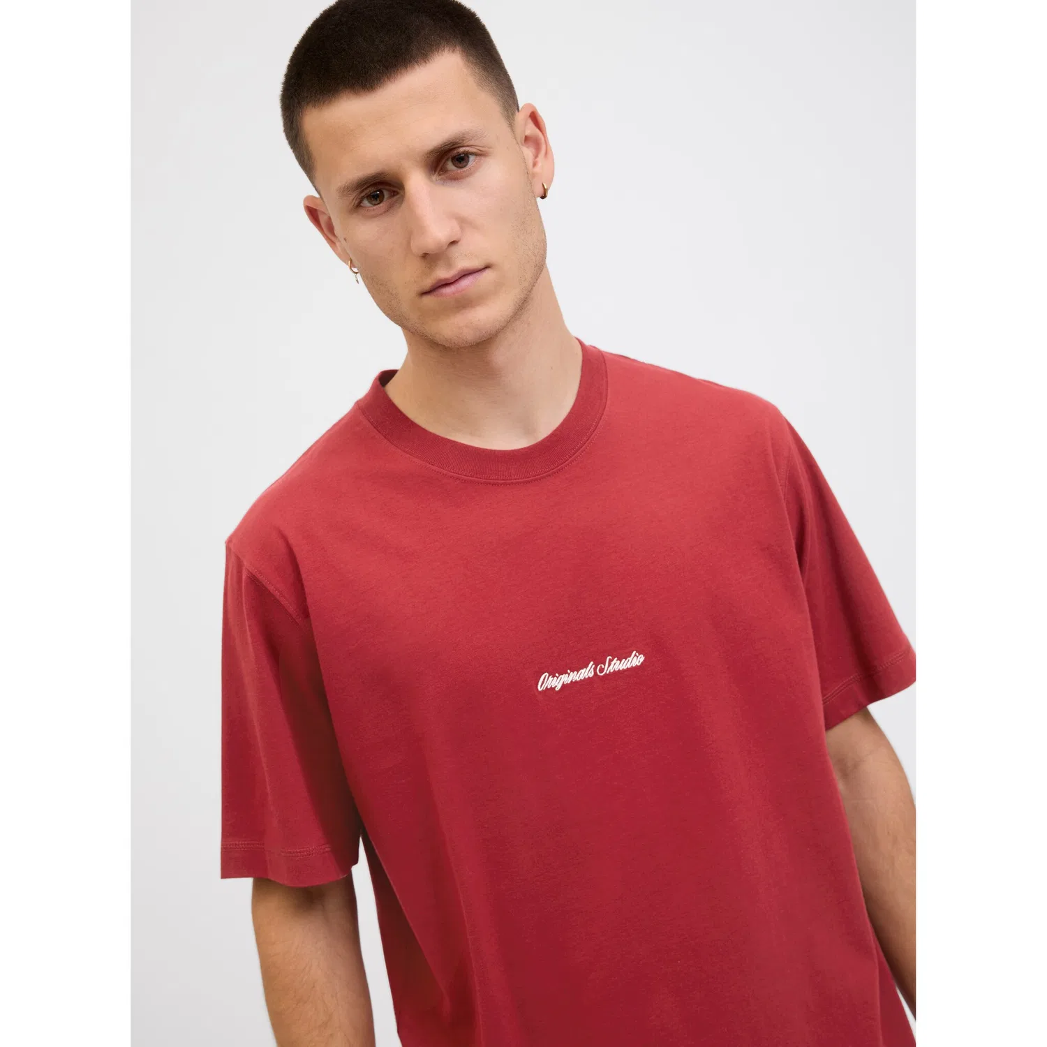 Детская хлопковая футболка с круглым вырезом Jack & Jones, Tibetan Red — фото 2