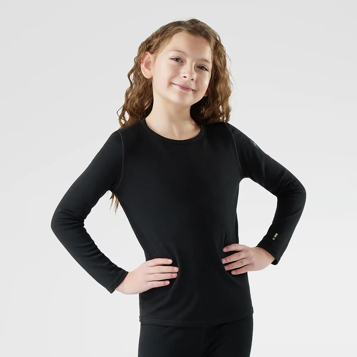 Детское термобелье с длинным рукавом Merino 250 Baselayer Crew Top Smartwool, черный — фото 2