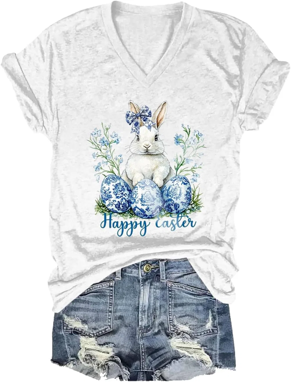 Футболка с принтом Happy Easter, White
