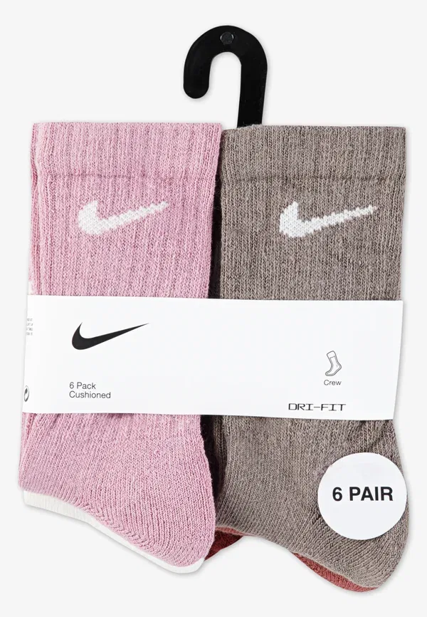 Носки хлопковые Performance basic crew 6 pack Nike Sportswear elemental pink, розовый — фото 3