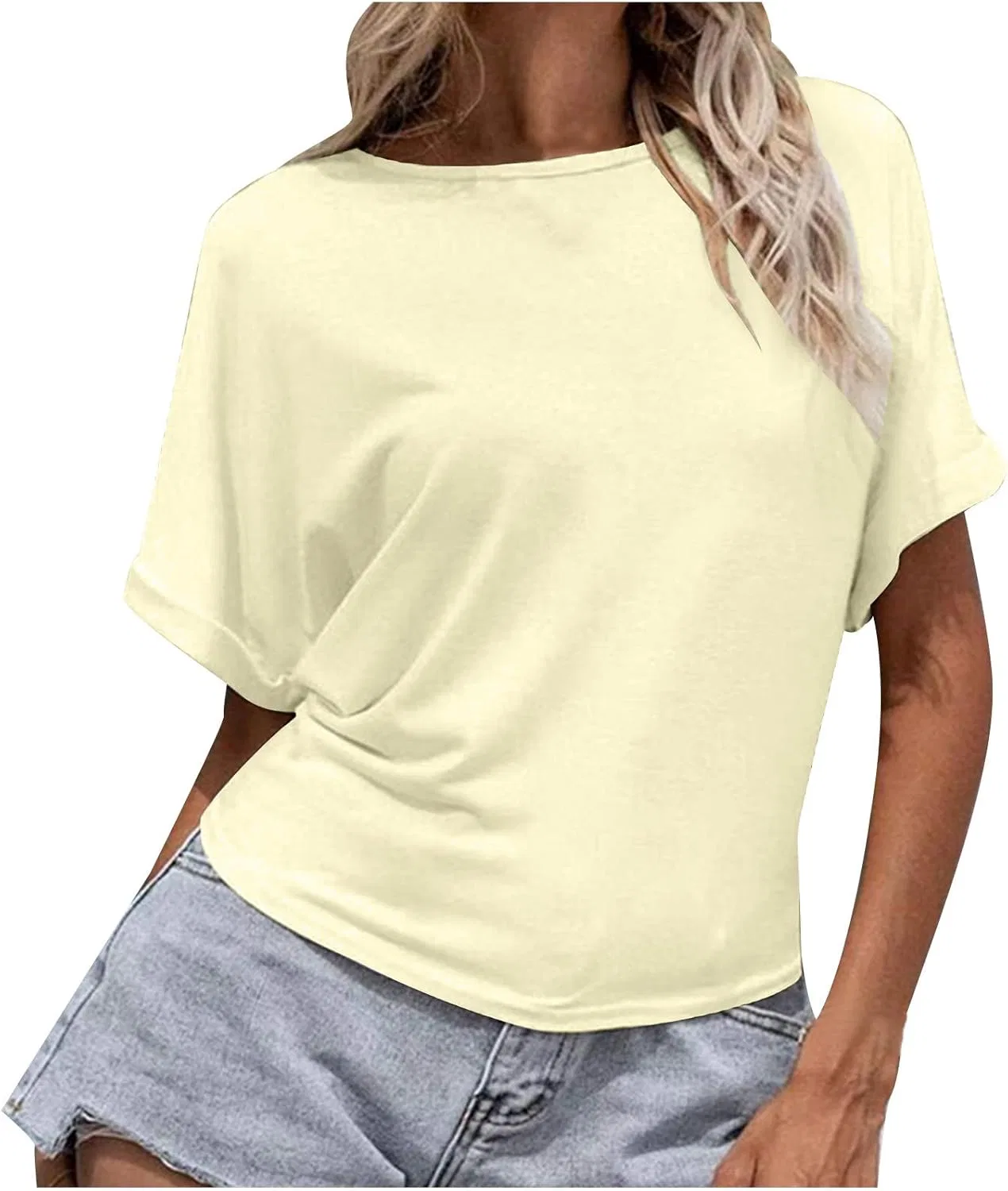 Женская футболка с закрученным узлом Dolman, Beige