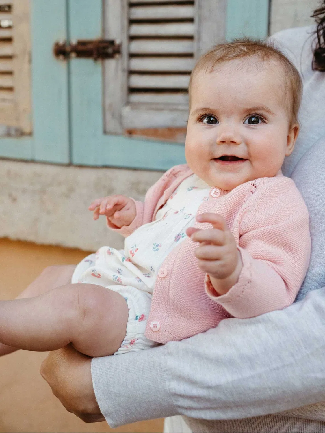 Кардиган с фестончатым краем Purebaby, Розовый
