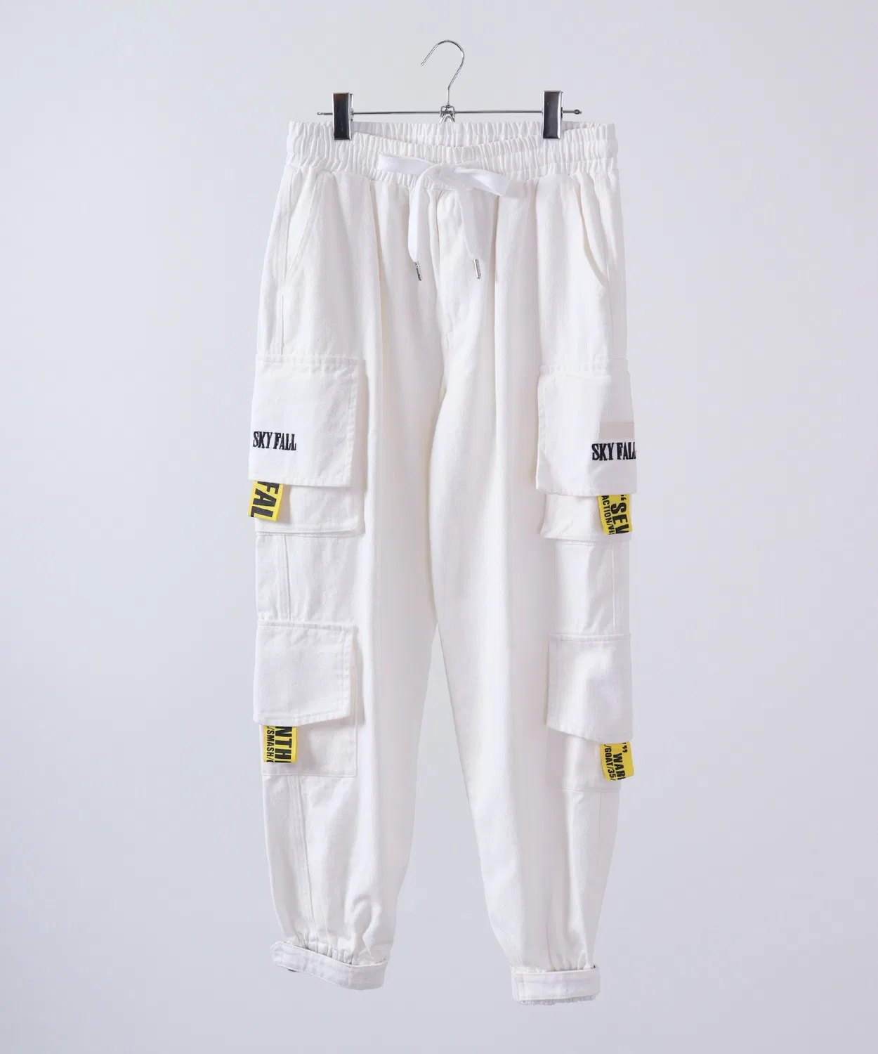 Детские джинсовые карго-джоггеры свободного кроя RE730, Off White — фото 2