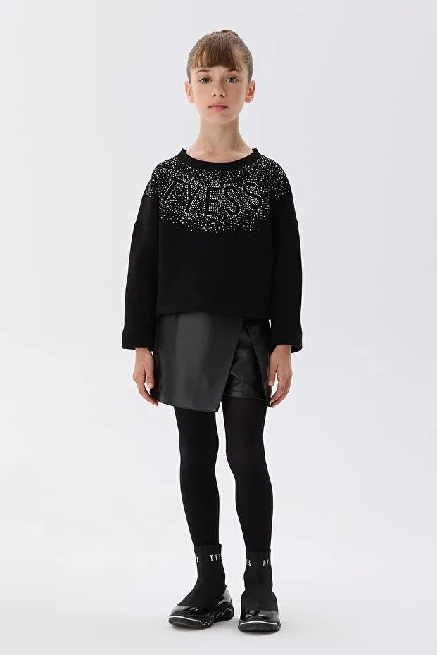 Детские свитшот для девочек хлопковый Tyess, Black