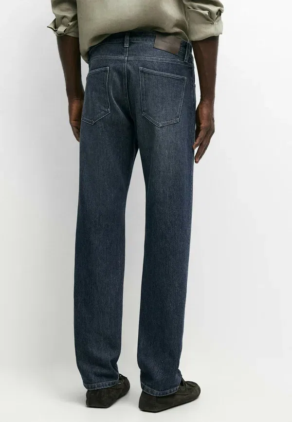 Брюки джинсовые Slim Fit jeans Massimo Dutti dark blue, темно-синий — фото 3
