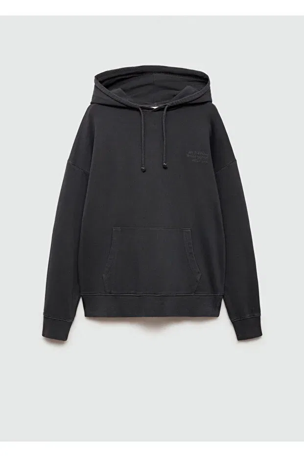 Детское худи для девочек хлопковое Mango, Charcoal Color