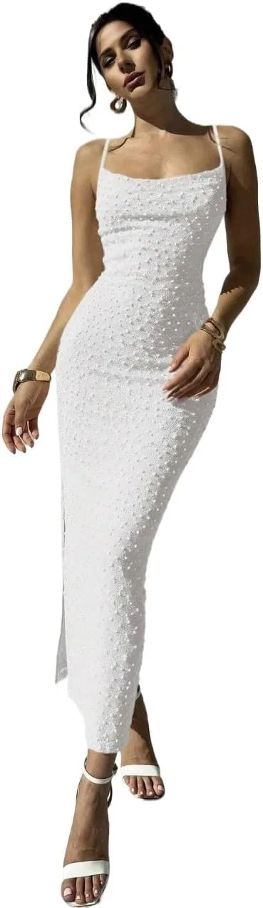 Женское пляжное платье-миди с открытой спиной Cami, White