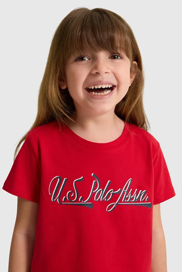 Детская футболка для девочек хлопковое U.S. Polo Assn., Basic Red — фото 2