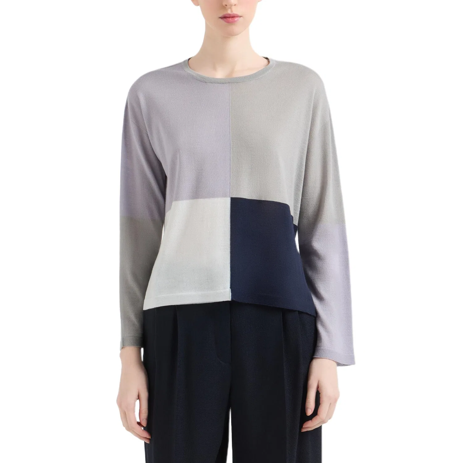 Женский свитер с круглым вырезом Multicolor EMPORIO ARMANI, Multicolor — фото 2